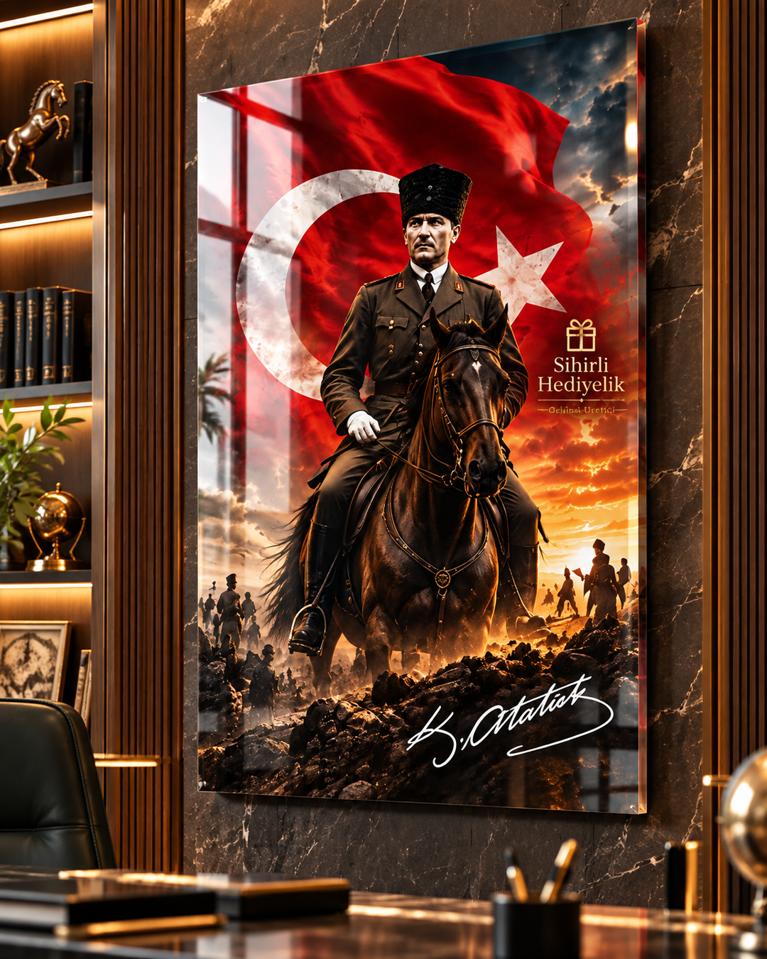 Atatürk Temalı Temperli Cam Tablo – Model 06