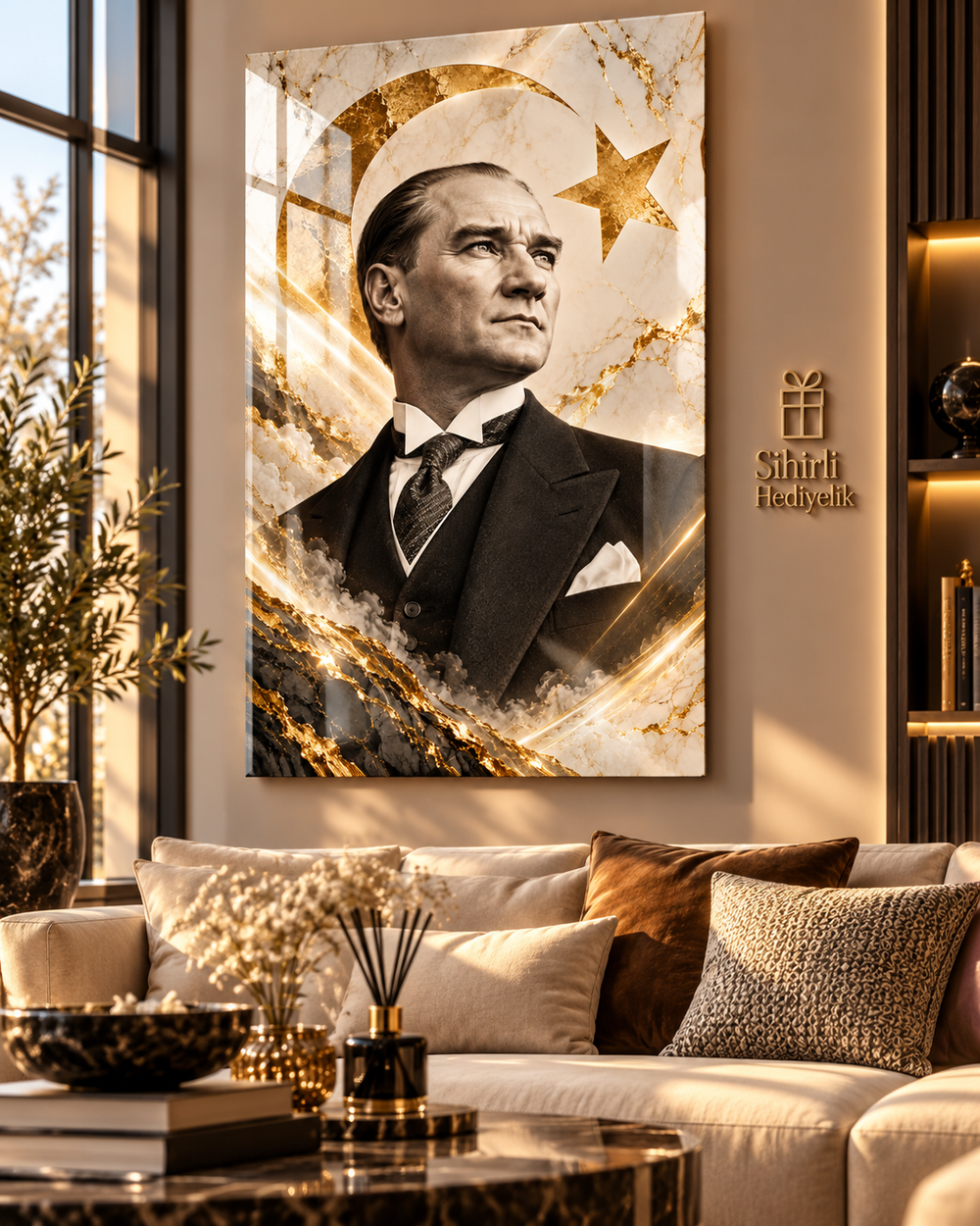 Atatürk Portresi Temalı Temperli Cam Tablo – Model 30