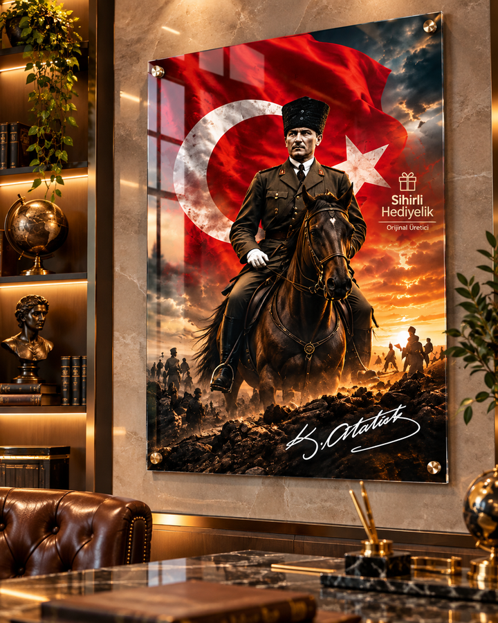 Atatürk Temalı Temperli Cam Tablo – Model 06