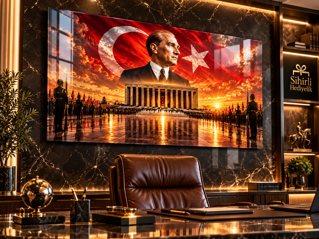 Atatürk ve Anıtkabir Temalı Temperli Cam Tablo – Model 20