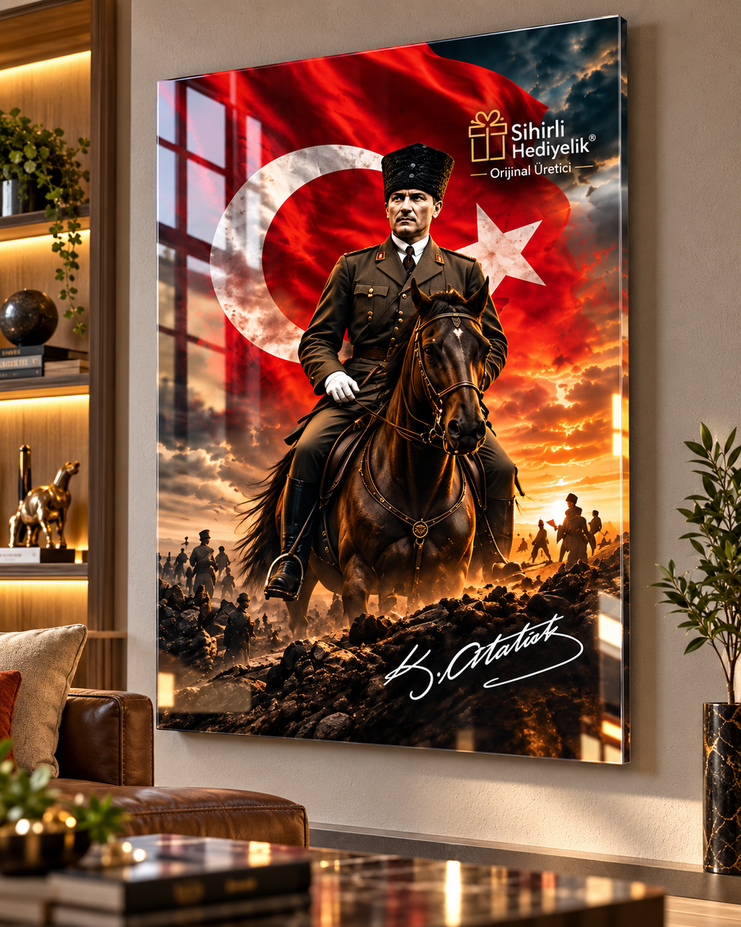 Atatürk Temalı Temperli Cam Tablo – Model 06