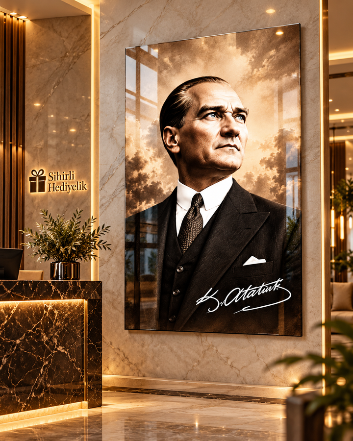 Atatürk Portresi Temperli Cam Tablo – Model 28