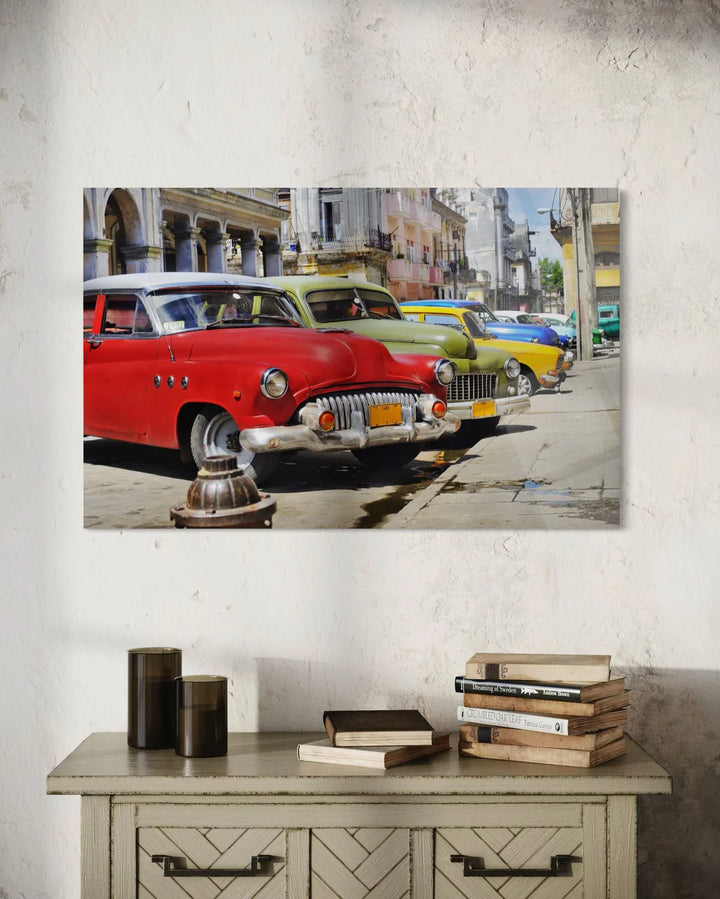 KLASİK AMERİKAN OTOMOBİLLERİ (1950 MODEL) CAM TABLO