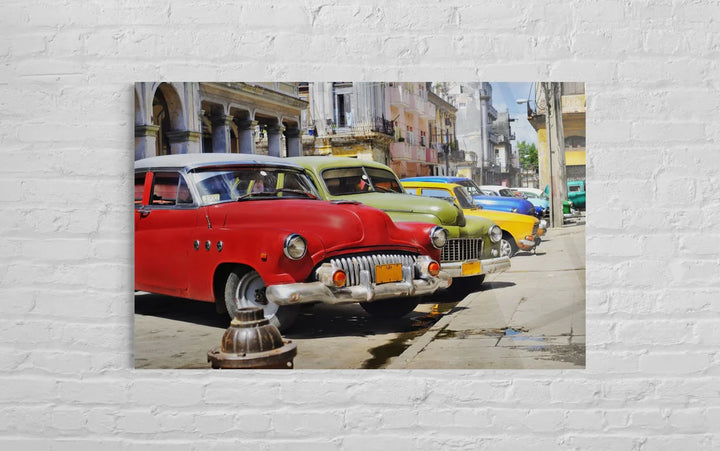 KLASİK AMERİKAN OTOMOBİLLERİ (1950 MODEL) CAM TABLO