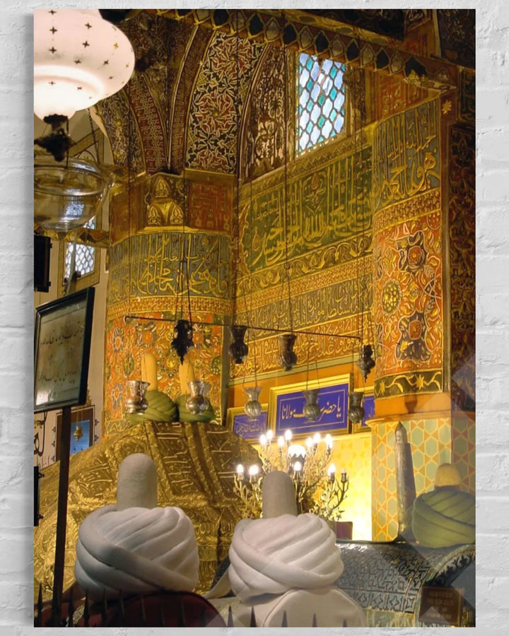 Mevlana Celaleddin RÛMİ Sandukası Cam Tablo