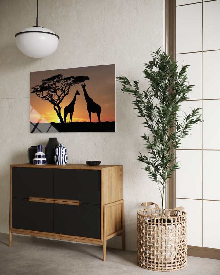 Zürafalı Cam Tablo