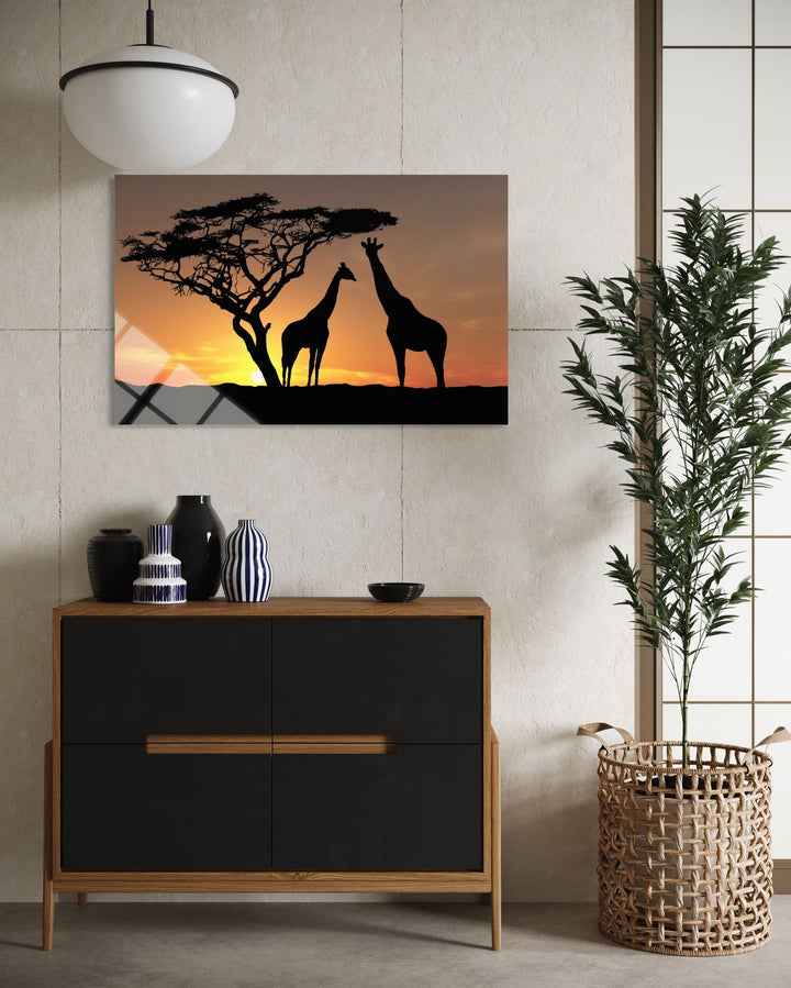 Zürafalı Cam Tablo