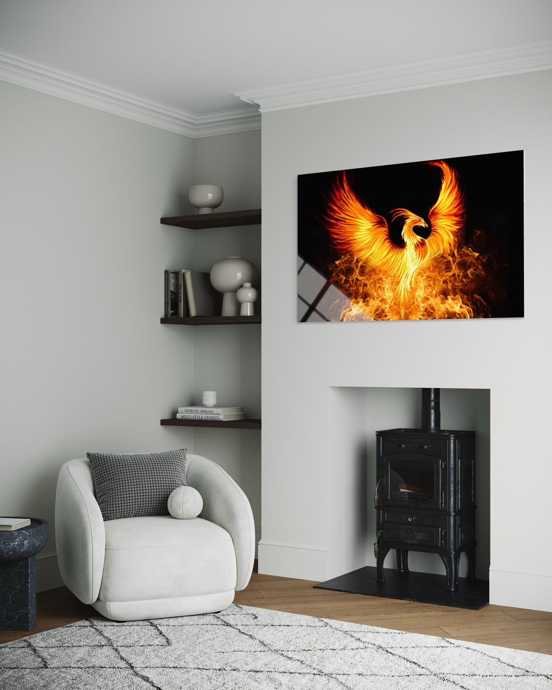 Anka Kuşlu Cam Tablo