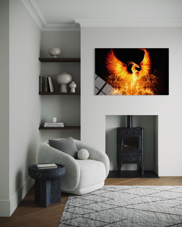 Anka Kuşlu Cam Tablo