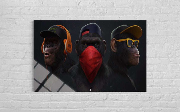 Üç Maymun Cam Tablo