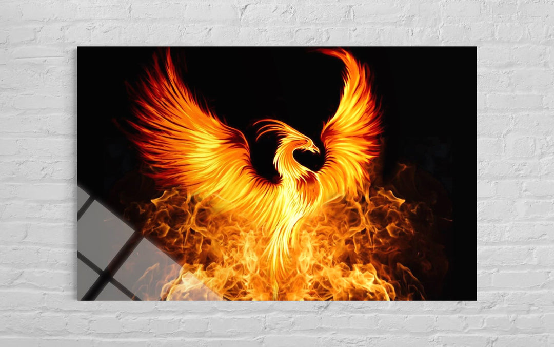 Anka Kuşlu Cam Tablo