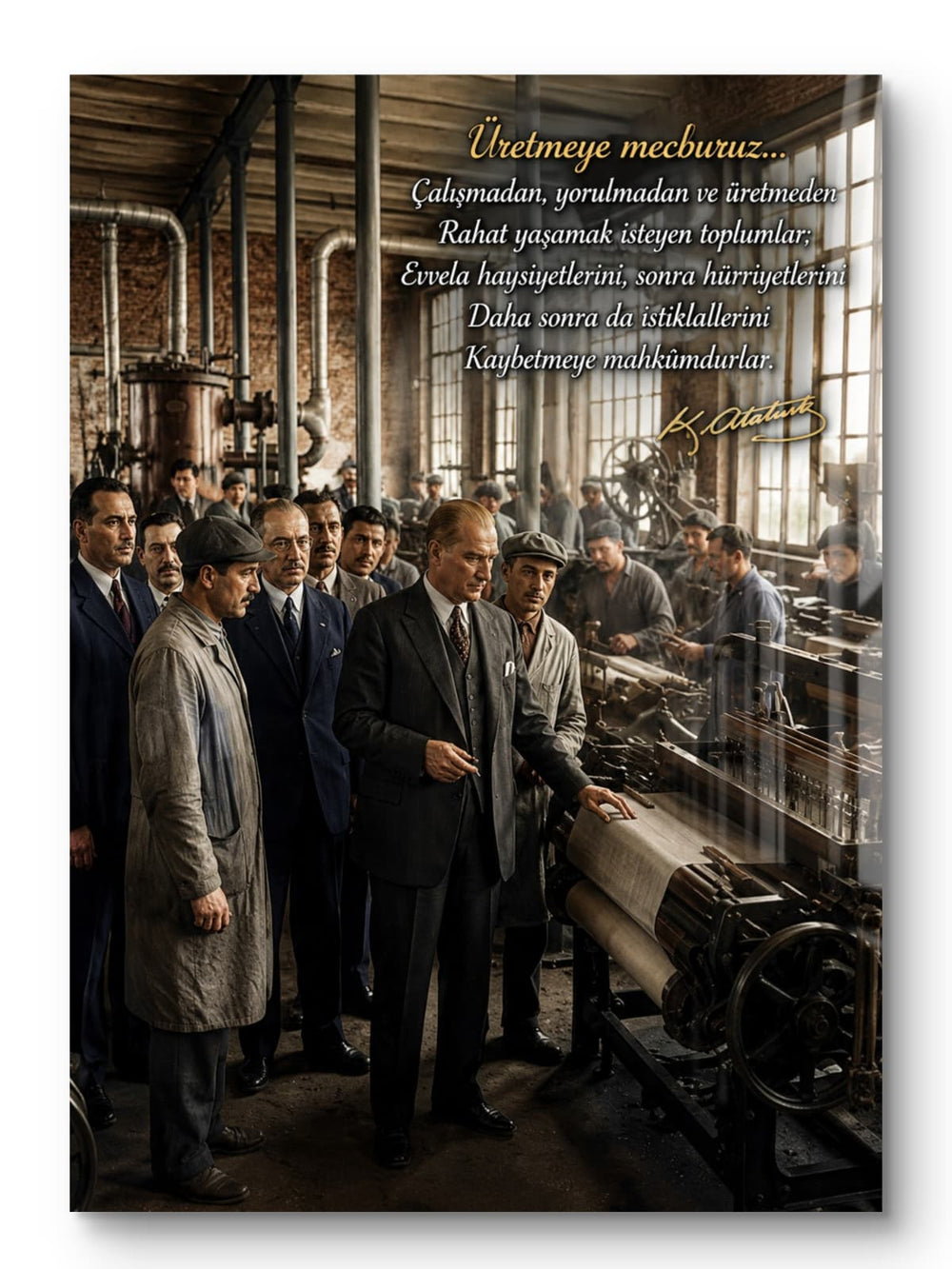 Atatürk Cam Tablo – Cumhuriyet Ruhunu Yaşam Alanınıza Taşıyın