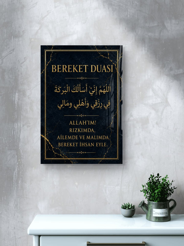 Bereket Duası Temperli Cam Tablo – Model 87