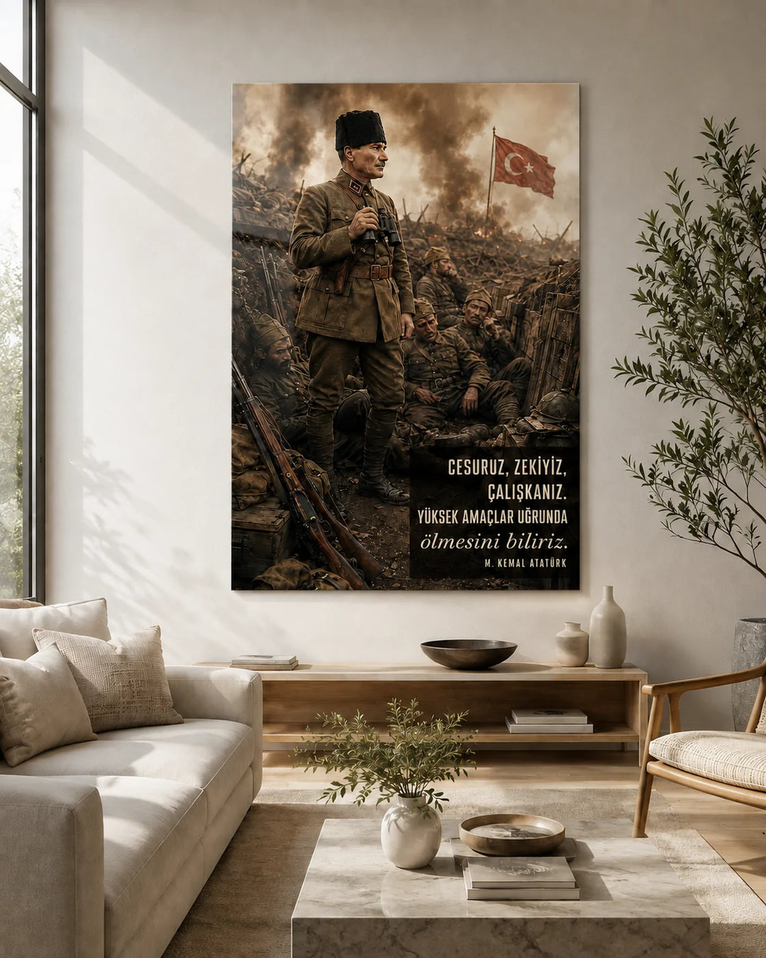 Cesuruz, Zekiyiz, Çalışkanız Atatürk Temperli Cam Tablo