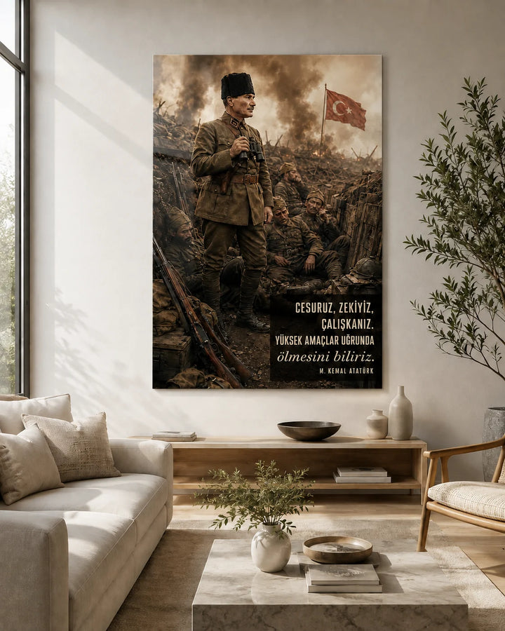 Cesuruz, Zekiyiz, Çalışkanız Atatürk Temperli Cam Tablo