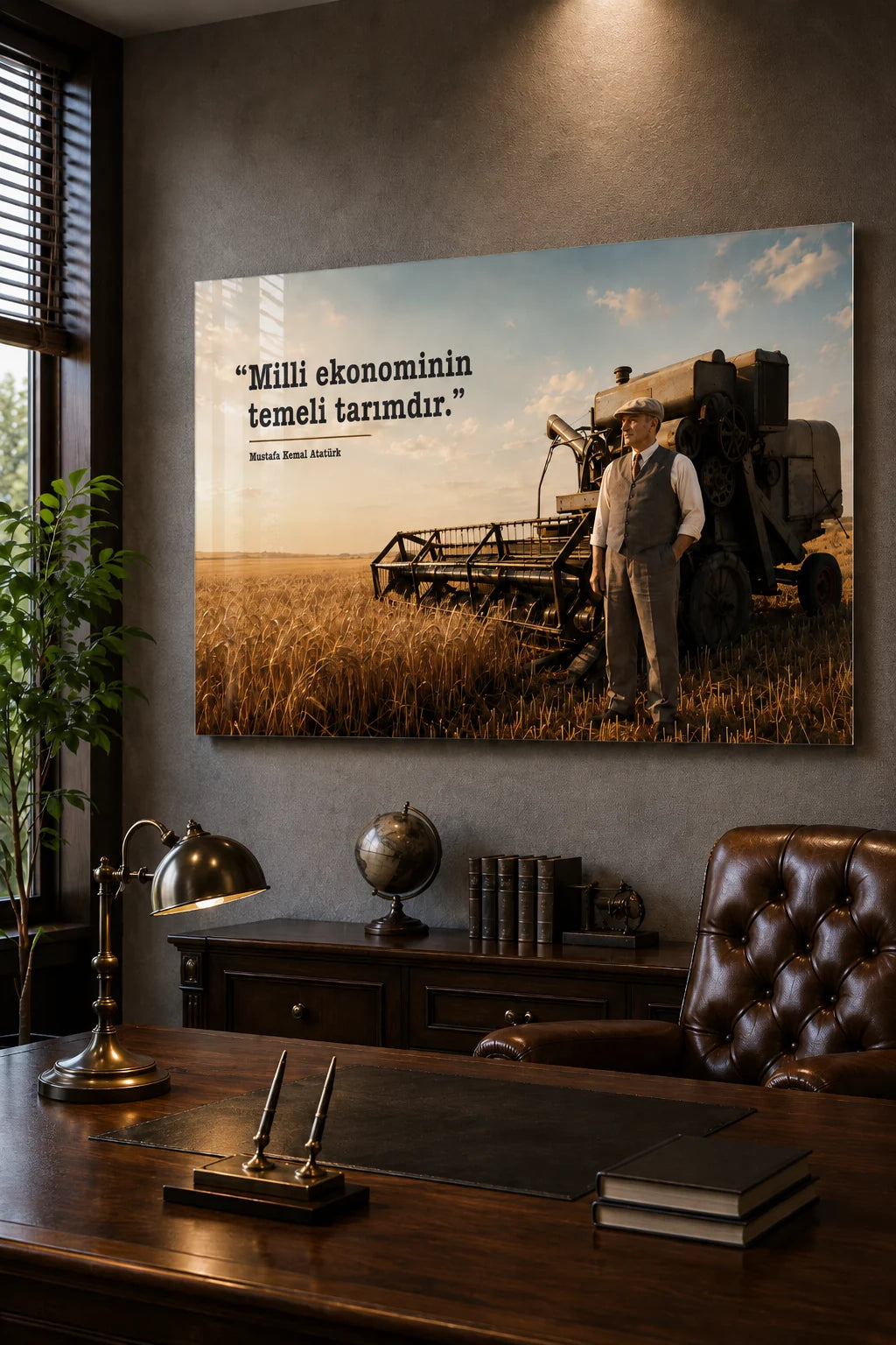 Millî Ekonominin Temeli Tarımdır Atatürk Cam Tablo