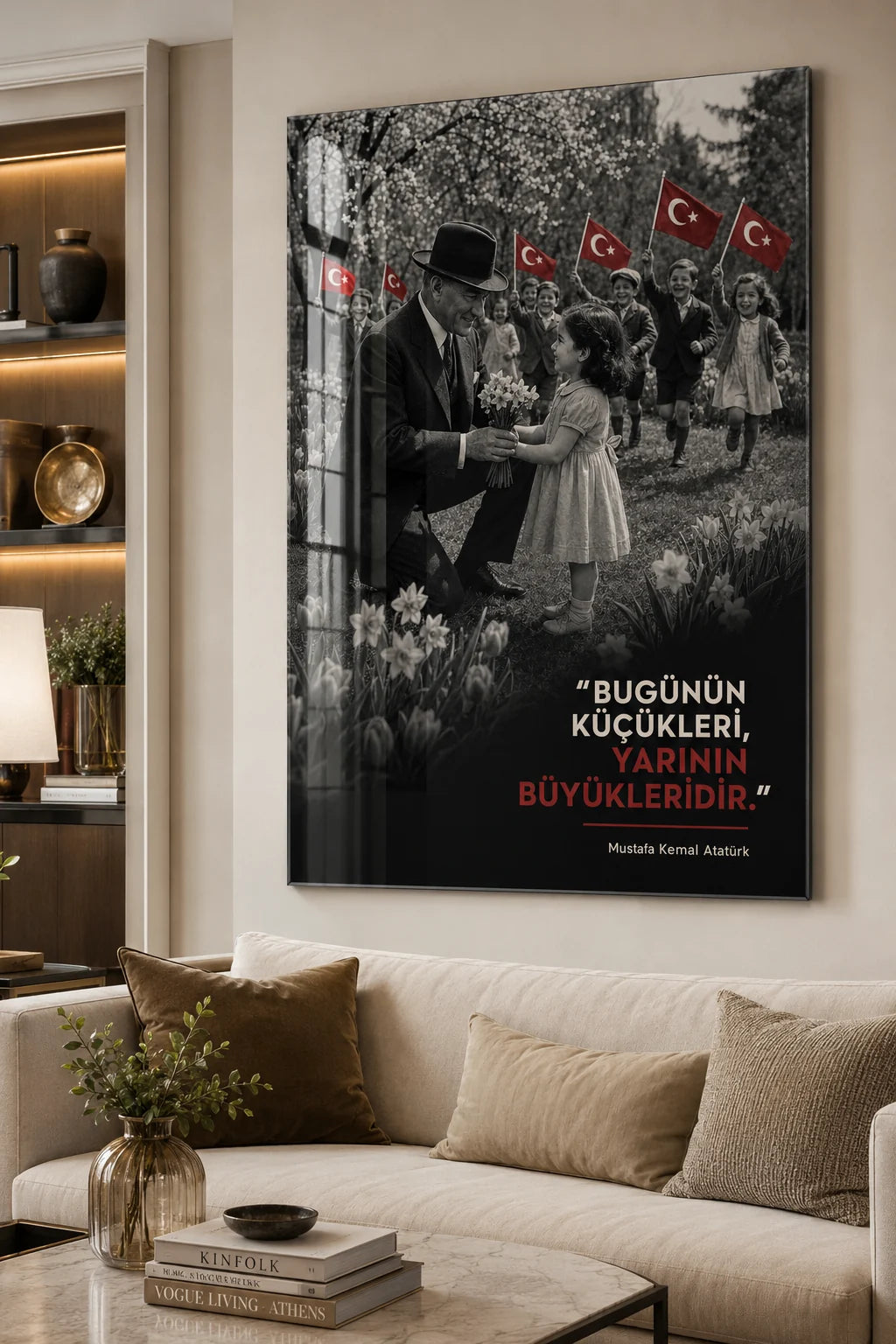 Bugünün Küçükleri Yarının Büyükleridir Atatürk Cam Tablo