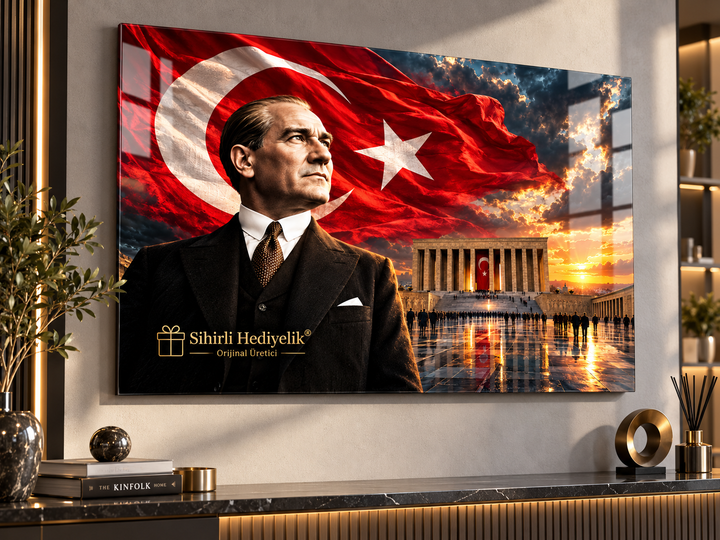 Atatürk Portresi Temperli Cam Tablo – Model 04