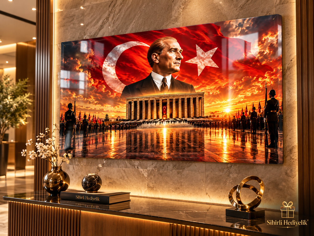 Atatürk ve Anıtkabir Temalı Temperli Cam Tablo – Model 20