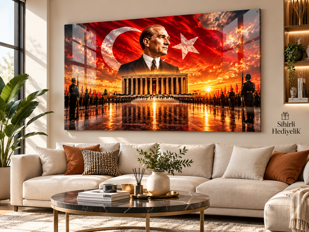 Atatürk ve Anıtkabir Temalı Temperli Cam Tablo – Model 20