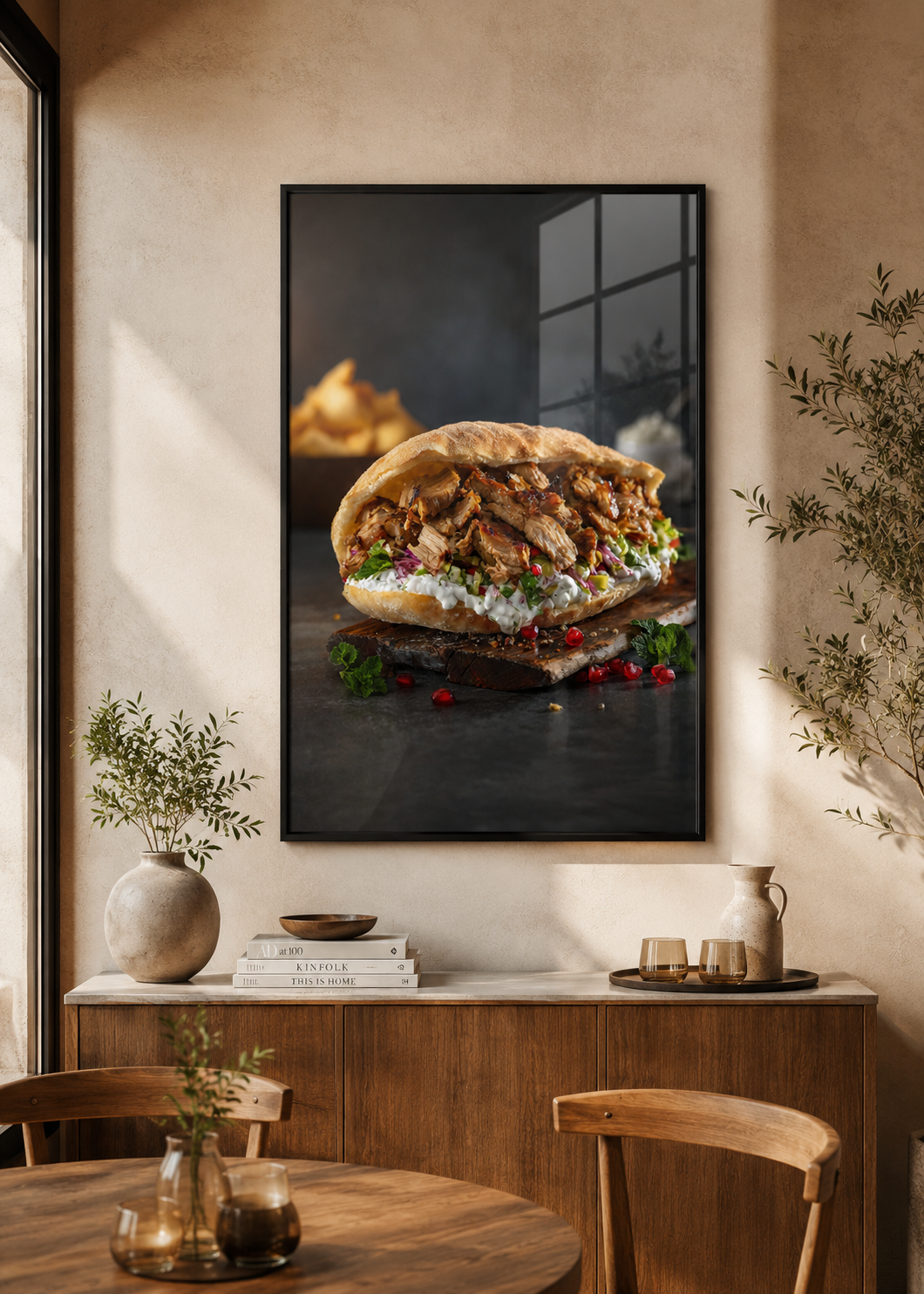 Döner Kebap Sandviç Temperli Cam Tablo